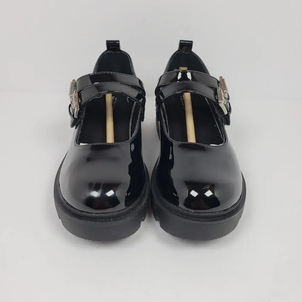 Sonoma Goods For Life Ayvaa Girls Size 2Y Black Chunky Platform Mary Jane Shoes